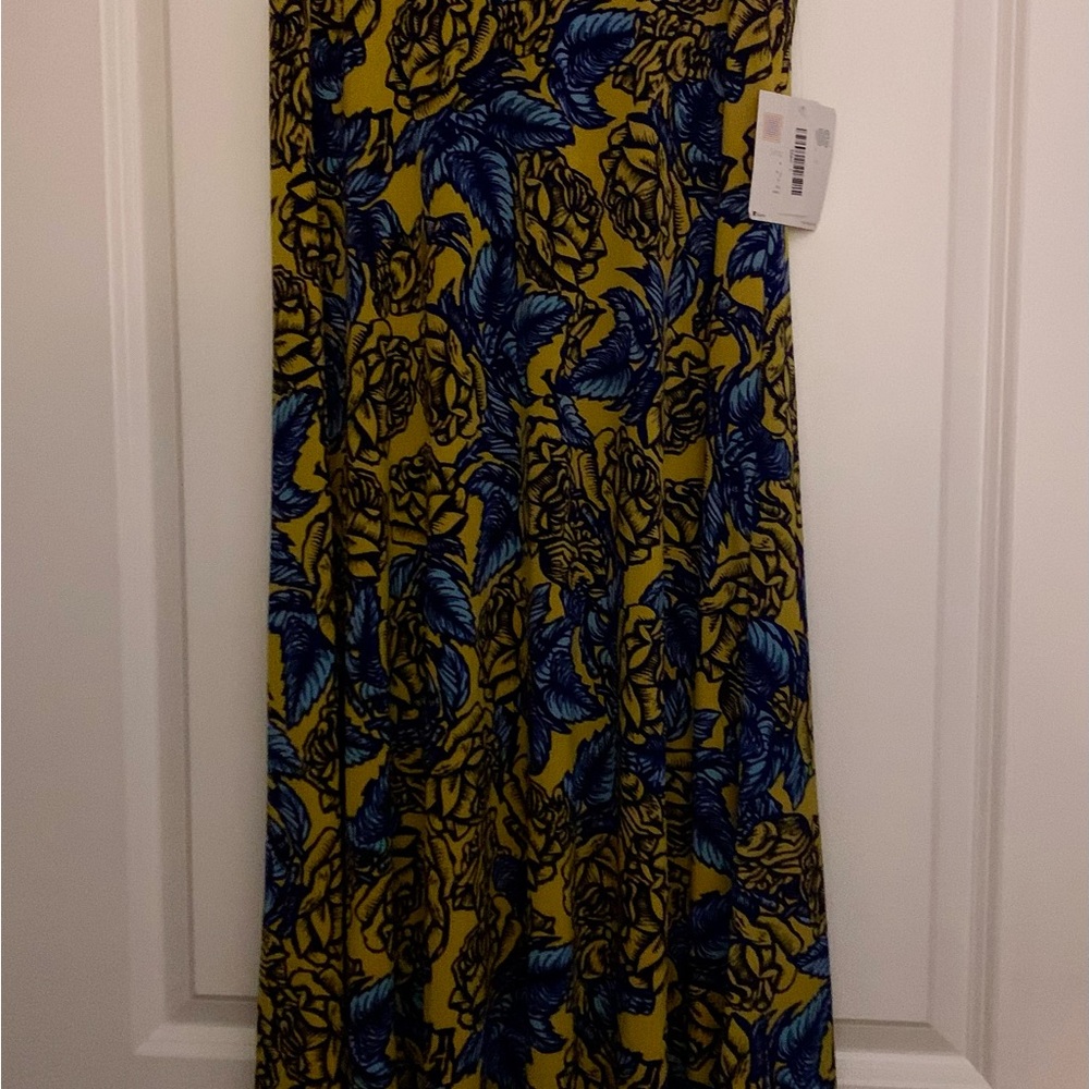 LuLaRoe Maxi Skirt in Yellow and Blue Floral